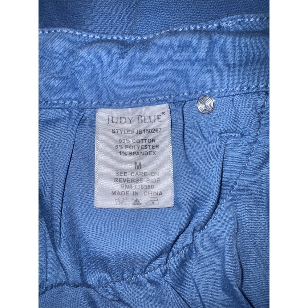 Judy Blue Shorts Women's Size Medium Sky Blue Raw Hem Mid Rise BOHO Festival - Picture 7 of 16